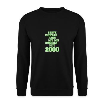 2000 - Unisex Sweatshirt - black - Front - Alina (178cm) & Michal (187cm)