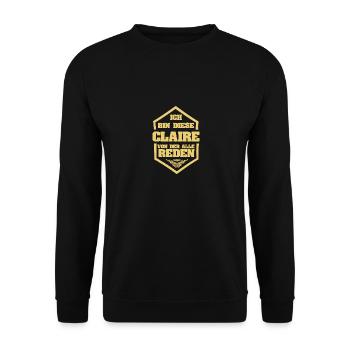 Rufname Claire - Unisex Pullover - Schwarz - Vorne - Alina (178cm) & Michal (187cm)