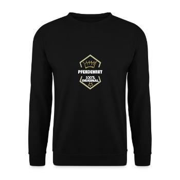 Geschenk für Pferdewirt - Unisex Pullover - Schwarz - Vorne - Alina (178cm) & Michal (187cm)