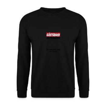 Geburtstag Gästebuch 75 Unterschrift Birthday - Unisex Pullover - Schwarz - Vorne - Alina (178cm) & Michal (187cm)