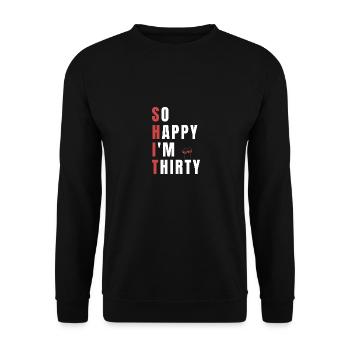 Fun 30th Birthday Gift - Unisex Sweatshirt - black - Front - Alina (178cm) & Michal (187cm)