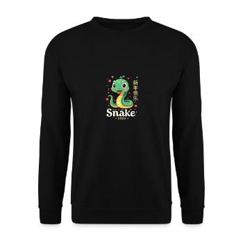 Tenue de réveillon du Nouvel An - Serpent 2025 - Sweat-shirt Unisexe - noir - Devant - Alina (178cm) & Michal (187cm)