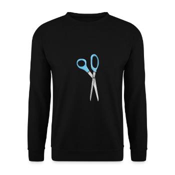 Schere - Unisex Pullover - Schwarz - Vorne - Alina (178cm) & Michal (187cm)