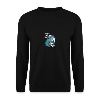 Doing Dad Shit Funny Skeleton Fathers Day - Unisex Sweatshirt - black - Front - Alina (178cm) & Michal (187cm)