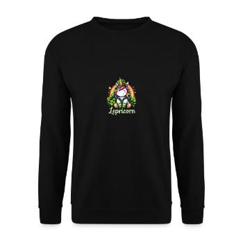 Lepricorne Saint-Patrick Charme Licorne Magique - Sweat-shirt Unisexe - noir - Devant - Alina (178cm) & Michal (187cm)