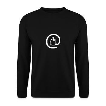 Mittelfinger / Stinkefinger für Nerds - Unisex Pullover - Schwarz - Vorne - Alina (178cm) & Michal (187cm)