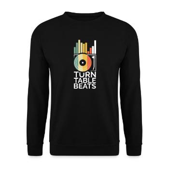 Platine vinyle Beats Music Music DJ DJING Records Icône - Sweat-shirt Unisexe - noir - Devant - Alina (178cm) & Michal (187cm)