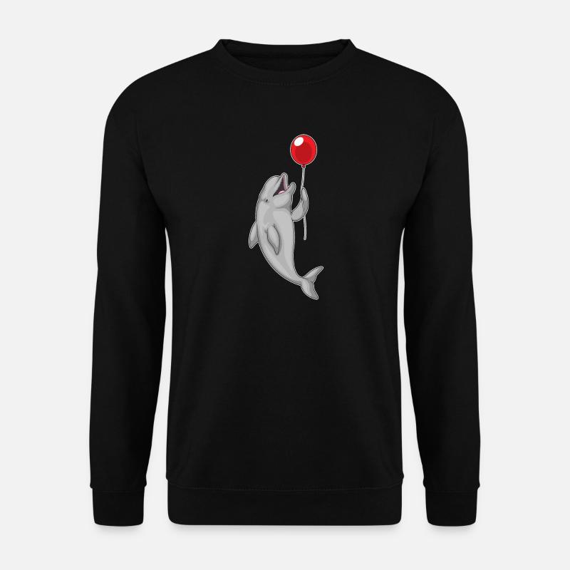 Delfin Luftballon - Unisex Pullover - Schwarz