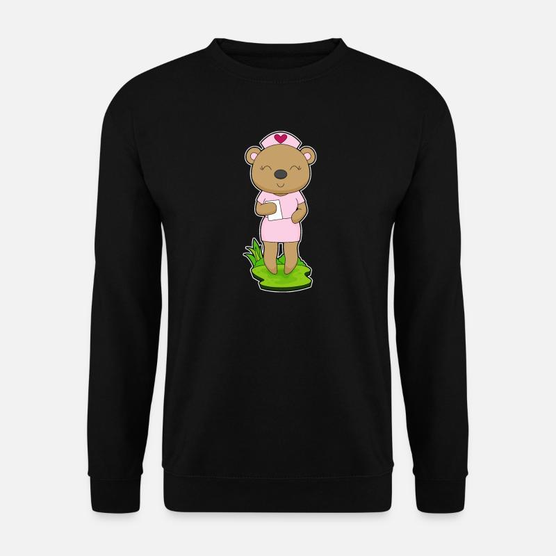 Bär Krankenschwester Notizzettel - Unisex Pullover - Schwarz