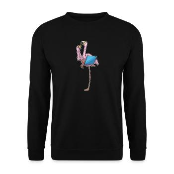 Pizza aux flamants roses - Sweat-shirt Unisexe - noir - Devant - Alina (178cm) & Michal (187cm)