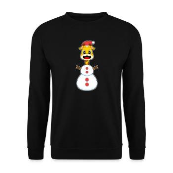 Girafe Noël bonhomme de neige - Sweat-shirt Unisexe - noir - Devant - Alina (178cm) & Michal (187cm)