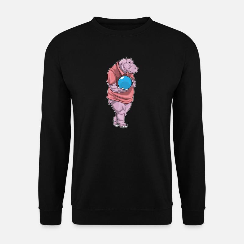 Hippo Bowling Bowling Ball - Unisex Sweatshirt - black