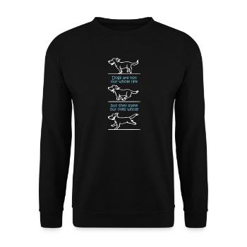 Dogs make our lives whole (dark) - Unisex Sweatshirt - black - Front - Alina (178cm) & Michal (187cm)