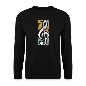 clef vintage – conception de symboles musicaux - Sweat-shirt Unisexe - noir - Devant - Alina (178cm) & Michal (187cm)