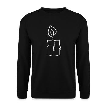 Croquis de bougie allumée – motif élégant - Sweat-shirt Unisexe - noir - Devant - Alina (178cm) & Michal (187cm)
