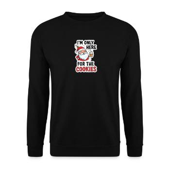 Le Père Noël ici pour les cookies - Sweat-shirt Unisexe - noir - Devant - Alina (178cm) & Michal (187cm)