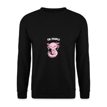 EW Menschen lustige introvertierte Humor Antisozia - Unisex Pullover - Schwarz - Vorne - Alina (178cm) & Michal (187cm)
