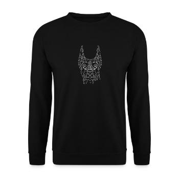 Hundeportrait für stolze Hundebesitzer - Unisex Pullover - Schwarz - Vorne - Alina (178cm) & Michal (187cm)