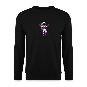 Atronaut with camera - Unisex Sweatshirt - black - Front - Alina (178cm) & Michal (187cm)