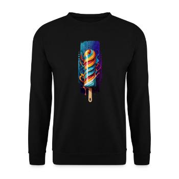 Spiral Sweetness: Rainbow Lollipop - Unisex Sweatshirt - black - Front - Alina (178cm) & Michal (187cm)
