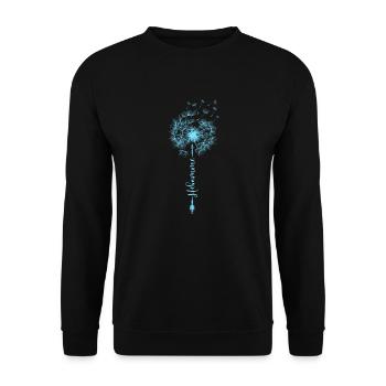 Hebamme Pusteblume Dandelion Herz Pfeil Tattoo - Unisex Pullover - Schwarz - Vorne - Alina (178cm) & Michal (187cm)