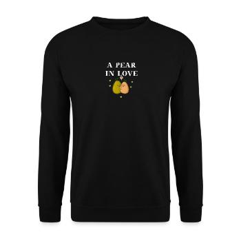 Pear Love A pear in love funny sweet gift idea - Unisex Sweatshirt - black - Front - Alina (178cm) & Michal (187cm)