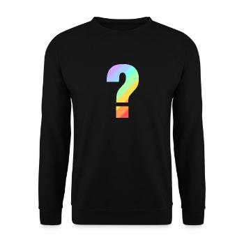 Point d'interrogation arc-en-ciel - Sweat-shirt Unisexe - noir - Devant - Alina (178cm) & Michal (187cm)