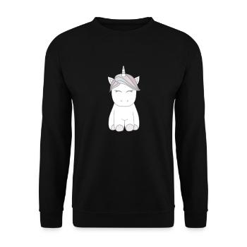 Einhorn - Unisex Pullover - Schwarz - Vorne - Alina (178cm) & Michal (187cm)