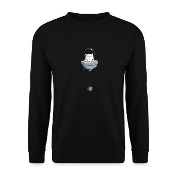 Mrou le chat, Space Cat - Sweat-shirt Unisexe - noir - Devant - Alina (178cm) & Michal (187cm)