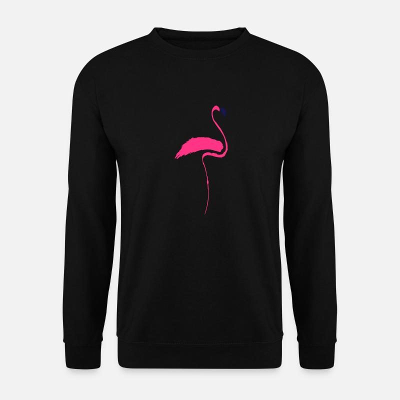 Flamingo handgemalt zweifarbig - Unisex Pullover - Schwarz