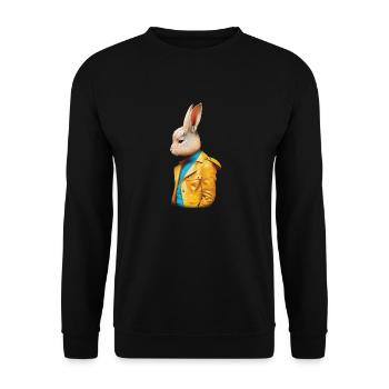 Mr Rabbit - Unisex Sweatshirt - black - Front - Alina (178cm) & Michal (187cm)