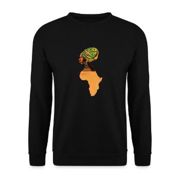 Proud African Woman with Africa Map, African Pride - Unisex Sweatshirt - black - Front - Alina (178cm) & Michal (187cm)
