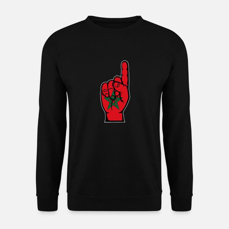 Marokko Flagge Nummer 1 - Unisex Pullover - Schwarz