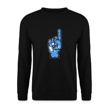 Drapeau ouïghour numéro 1 utilisé - Sweat-shirt Unisexe - noir - Devant - Alina (178cm) & Michal (187cm)