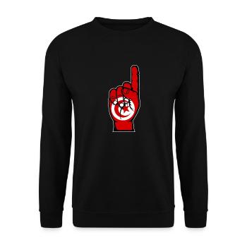 Tunisia flag number 1 - Unisex Sweatshirt - black - Front - Alina (178cm) & Michal (187cm)