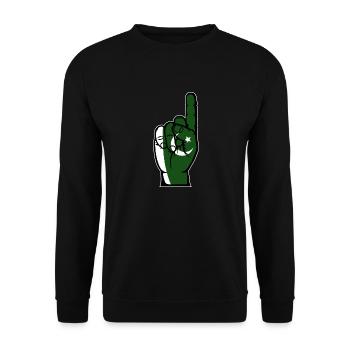 Pakistan flag number 1 - Unisex Sweatshirt - black - Front - Alina (178cm) & Michal (187cm)