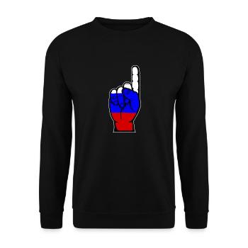 Russia flag number 1 - Unisex Sweatshirt - black - Front - Alina (178cm) & Michal (187cm)