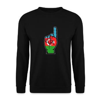 Azerbaijan Flag Number 1 - Unisex Sweatshirt - black - Front - Alina (178cm) & Michal (187cm)