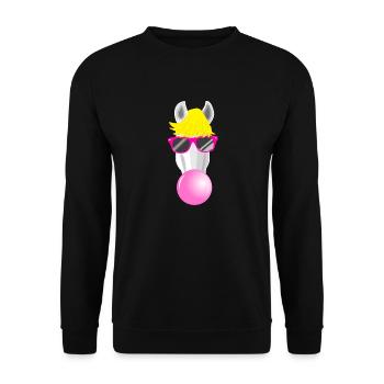 Cooles Pferd - Unisex Pullover - Schwarz - Vorne - Alina (178cm) & Michal (187cm)