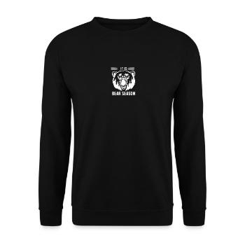 it is Bear season white - Unisex Sweatshirt - black - Front - Alina (178cm) & Michal (187cm)