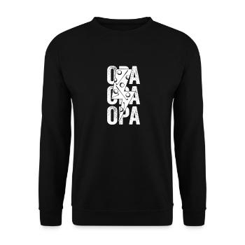 Golfspieler Opa Golf - Unisex Pullover - Schwarz - Vorne - Alina (178cm) & Michal (187cm)