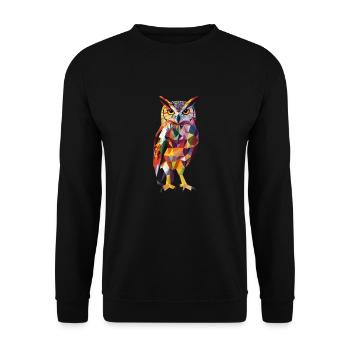 Low Poly Owl – un design moderne pour les petits malins - Sweat-shirt Unisexe - noir - Devant - Alina (178cm) & Michal (187cm)