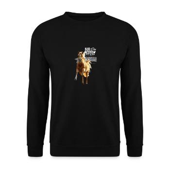 Nur die Besten reiten Edelbluthaflinger - Unisex Pullover - Schwarz - Vorne - Alina (178cm) & Michal (187cm)