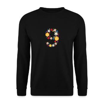 Flowers 9 - Unisex Pullover - Schwarz - Vorne - Alina (178cm) & Michal (187cm)