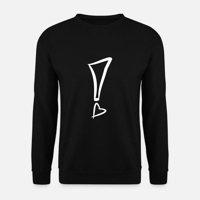 Ausrufezeichen mit Herz Weiß Vektor Geschenk - Unisex Pullover - Schwarz
