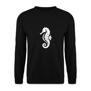 Süsses Kleines Seepferdchen - Unisex Pullover - Schwarz - Vorne - Alina (178cm) & Michal (187cm)