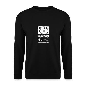 Né en 1977 - Sweat-shirt Unisexe - noir - Devant - Alina (178cm) & Michal (187cm)