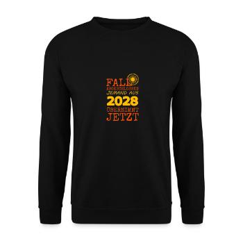 abgeschlossen 2028 - Unisex Pullover - Schwarz - Vorne - Alina (178cm) & Michal (187cm)