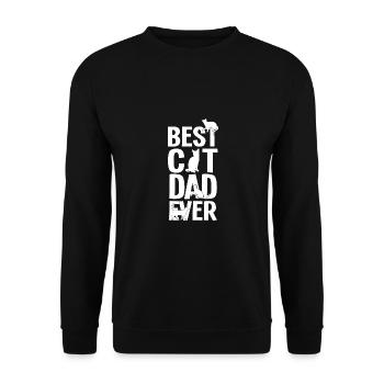 Katzen Papa - Unisex Pullover - Schwarz - Vorne - Alina (178cm) & Michal (187cm)