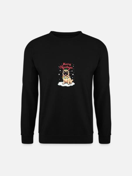 Pug as Santa Claus - Unisex Sweatshirt - black